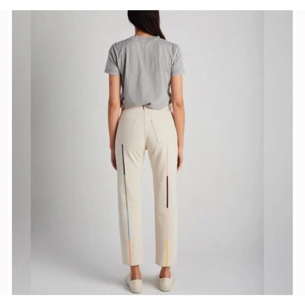 Still Here Tate Jeans Rainbow Cloud Jeans in Cream Bone Size 25